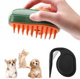 Azomor® Brosse vapeur et massage innovante pour animaux de compagnie avec tous types de pelages - Vert