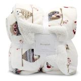 Ukeler Flanellen Sherpa plaid 127 x 188 cm - uil bedrukte zachte pluche flanellen deken gooit voor bed/bank/bank/kantoor/camping