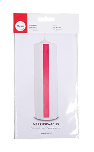 RAYHER Erika 3103740 decoratieve was - 2 decoratieve wasplaten 20 x 10 cm - waxfolie om kaarsen te versieren - kaarswas - wasfolie