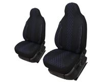 Stoelhoezen BREMER SITZBEZÜGE Stoelhoezen voor bestuurder en passagiers, set compatibel met camper FIAT Ducato, Pössl, Knaus, Adria, Carthago, Pilote Laika WPL406, zwart/blauwe naad