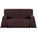 ECOMMERC3 Multifunctionele sprei van jacquard-stof met franjes, 180 x 260 cm, bruin