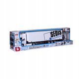 Bburago 1:43 Hauler Met Container Vorkheftruck 2 Pallets 2 Manden 18-31471 Vrachtwagen Zilver