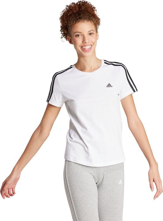 adidas Sportswear Essentials Slim 3-Stripes T-shirt Dames - Wit - XS