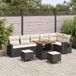 Prolenta Maison Exclusive - Tuinset met 11 delen, zwarte en crème kleur, gemaakt van polyrotan