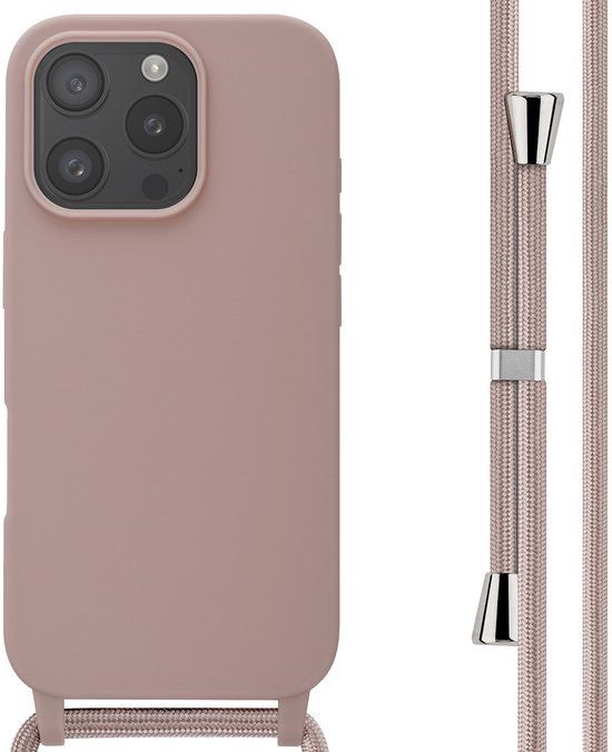 imoshion Siliconen hoesje met koord voor de iPhone 16 Pro - Sand Pink