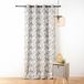HomeMaison Jacquard gordijn met ikatmotief van upcycled garens - Taupe