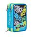 Seven Pen Pad etui met 3 vakken, blauw