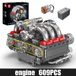 Kit de construction automobile technique - Modèle 10193 - Moteur boxer motorisé - Blocs de construction - Batterie au lithium - Petits blocs de construction - Emballage d'origine