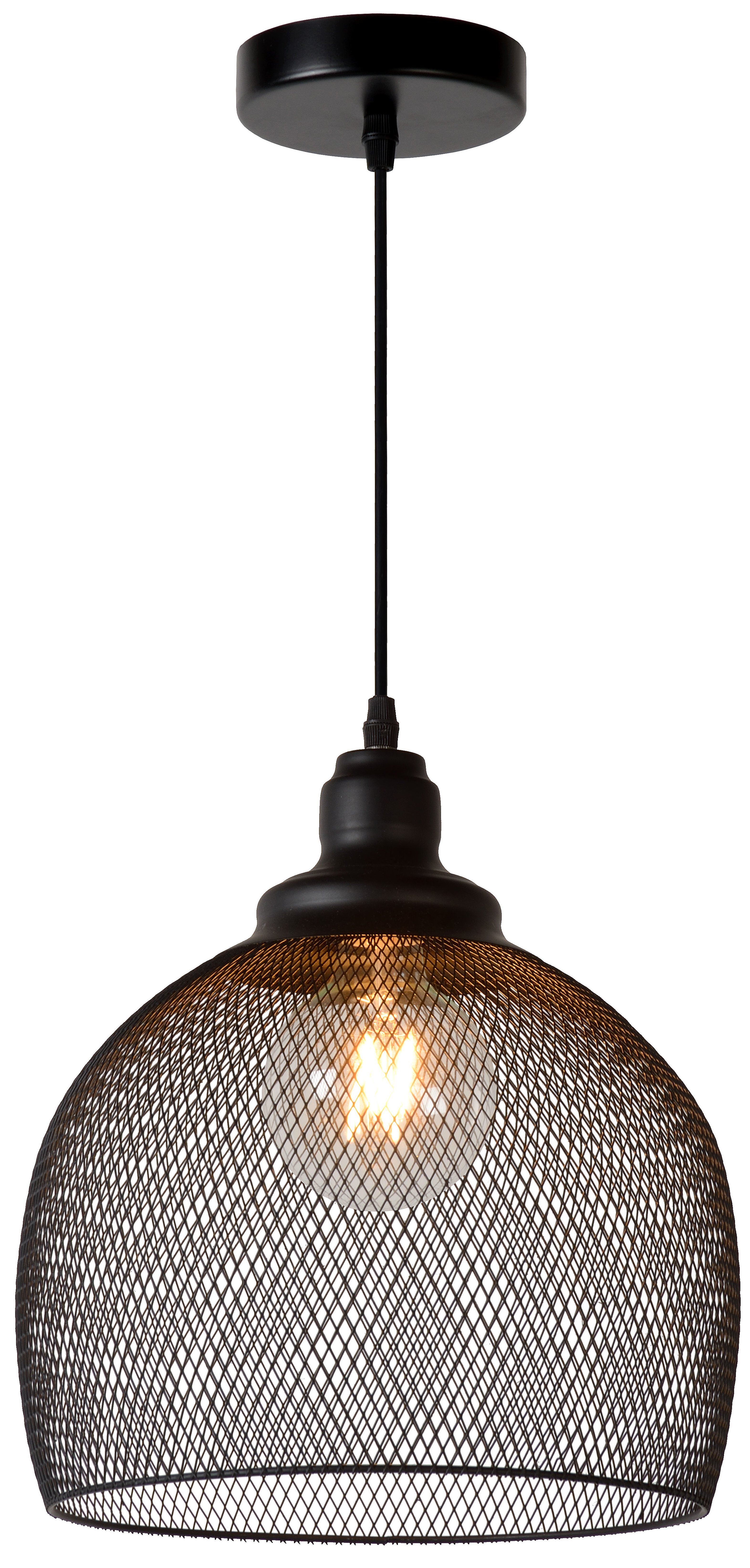 Lucide Mesh - Hanglamp - Ã˜28 cm - Zwart