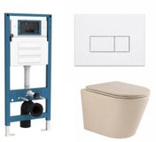 QeramiQ Dely Toiletset - Inbouwreservoir - Slimme Zitting - Metaal Mat Wit