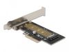Delock 90047 carte d'interface/adaptateur Interne M.2 PCIe 4.0 NVMe Vert, Gris