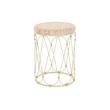 Fijalo DKD Home Decor Bijzettafel Natuurlijk Metaal Crème Rotan (35 x 35 x 49 cm)