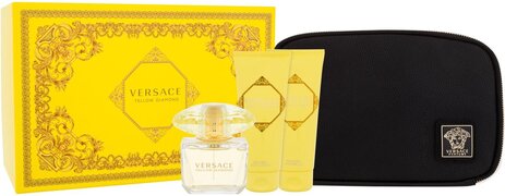 Versace Yellow Diamond EDT 90 ml + Body Lotion 100 ml + Shower Gel 100 ml + Toilettas - Geschenkset gift set / 90 ml