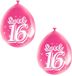 Folat Sweet 16 verjaardag ballonnen - 24x stuks - roze - 16 jaar verjaardag feestartikelen