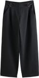 Next - Dames - N. Premium broek van zware pontestof met wijde, ronde pijpen - Grijs