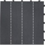 Ribimex – Dalle de terrasse en caoutchouc recyclé gris 45x45 cm – Système Quick-click – Surface antidérapante – Résistance au gel et UV