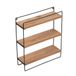 Stijlvolle Bol Stijlvolle wandplank, eiken en zwart, 37 x 46 x 12 cm, 100% melamine gecoat deeltjesbord en metalen frame, perfect voor moderne woondecoratie en opslag