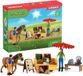 Schleich Mobiel boerderijspeelgoed, boerderijspeelset met figuren, een paard en een marktkraam, 42528 Farm World