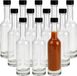BELLE VOUS Bouteilles de Sauce et Liqueur (12 Pièces) – Bouteilles de Boisson Vides en Verre de 150 ml avec Bouchons à Vis Noirs Anti-fuite