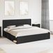 Maison Exclusive Lit exclusif - Structure de lit avec espace de rangement et tête de lit, couleur noire, dimensions 200 x 200 cm