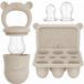 Broemba Fruitspeen & IJsblokjesvorm - Baby Speen met Bijtring - 100% Siliconen - 3 Speenmaten S/M/L - BPA-vrij - 4+ maanden - Beige