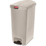 Rubbermaid Commercial Products 1883551 Step-On afvalbak, hars, pedaal aan zijkant, 68 liter - beige