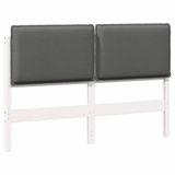vidaXL - Gestoffeerd hoofdbord - Wit en Lichtgrijs - 150 cm