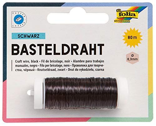 Folia 79290 - Koperdraad - Zwart - 0,3 mm x 80 m - Knutselen, Bloemstukken