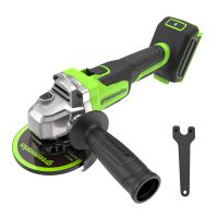 Greenworks 24V Draadloze Haakse Slijper, 125mm Schijf, 8500RPM, 700W, Borstelloze Motor, Geschikt voor Linkshandigen of Rechtshandigen, ZONDER Batterij en Lader AG370