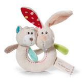 NICI Couple ring rattle Rabbit Tilli & Bear Taps 15 x 8 cm