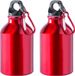 Makito Western Europe gourde - 2x - Rouge - Aluminium - 330 ml - Bouchon à vis - Avec mousqueton - Bidon