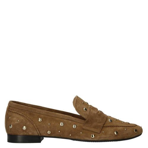 Babouche G-Lois-2 suède loafers met studs en print - bruin