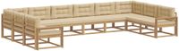 vidaXL Buiten bank set 10 st Wit en Beige