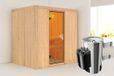 Karibu Fanja Sauna Bronzeglas Deur Kachel 3,6 kW Geïntegreerde Bediening