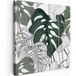 Tableau Toile Carré Feuilles Palmiers 20x20 cm