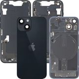Apple iPhone 14 Batterijklep, Met Middenbehuizing, Complete Onderdelen, Zwart (Midnight), Premium Swap