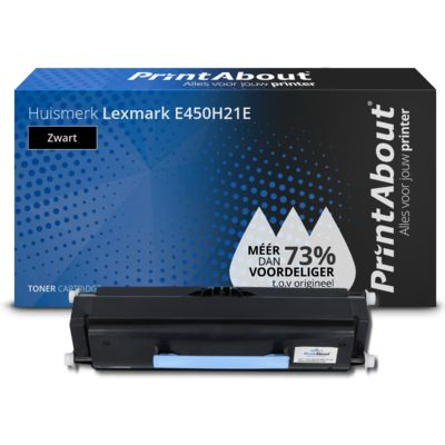 PrintAbout Huismerk Lexmark E450H21E Toner Zwart Hoge capaciteit
