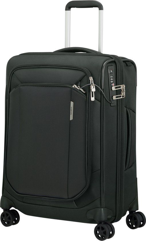 Samsonite Respark Spinner 55/20 Df Exp (Handbagage) Forest Green Koffer Met Laptopvak