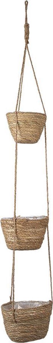 Clayre & Eef Plantenhanger Bruin Zeegras Hangpot Plantenhouder - Bruin - Hout