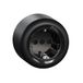 Schneider Electric ELSO WDE015976 opbouw enkelvoudig stopcontact met BRS, veiligheidscontactdoos, opbouw vochtige ruimte, zwart rond, Renova, 16A - 250V AC