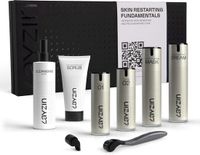 LAYZIN Skin Restarting Fundamentals Box – Complete Microneedling Kit voor Gezicht & Hals – 0,35 & 0,55 mm Dermarollers + Exfoliërende Scrub, 2 Serums, Masker, Cleansing Spray Anti-Aging, Rimpelvermindering, Hyperpigmentatie & Huidverjonging – Vegan