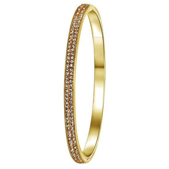 Lucardi Dames Armband plated light colorado kristal - Staal - Armband - Goudkleurig
