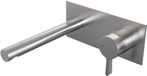 Brauer Brushed Edition Inbouw Wastafelmengkraan met Rechte Uitloop en Afdekplaat Model E1 RVS Geborsteld PVD