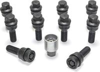 H&R Wielboutenset bolkonisch R14 M14x1.50 - Lengte 48mm - Zwart - 10 stuks