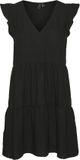 VERO MODA VMKITA SS FRILL V-NECK DRESS WVN EXP GA Noir Femme L