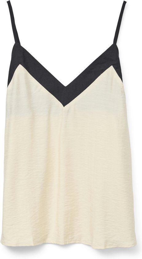 VERO MODA VMDENISE SINGLET TOP WVN BTQ GA Dames Blouse L Viscose Polyamide Casual V-hals Mouwloos Effen Veters Birch