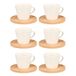 Set VESSIA Set van 6 kopjes, schoteltjes, bamboe, koffie, glad, collectie VESSIA