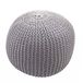 HWC-E16 Pouf Hwc-e16, Tabouret De Tricotage, Aspect De Tricotage À Grosses Mailles 40x50cm - Gris
