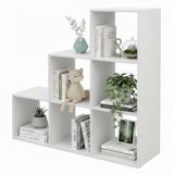 Merkloos Relaxdays Vakkenkast - 97,5 x 97,5 x 29 cm - wit