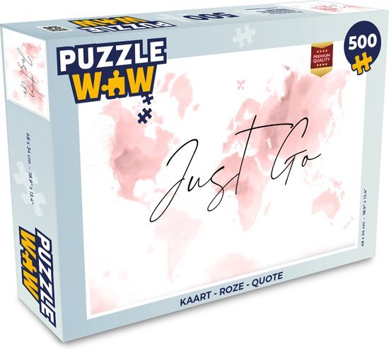 MuchoWow Puzzel Kaart - Roze - Quote - Legpuzzel - Puzzel 500 stukjes